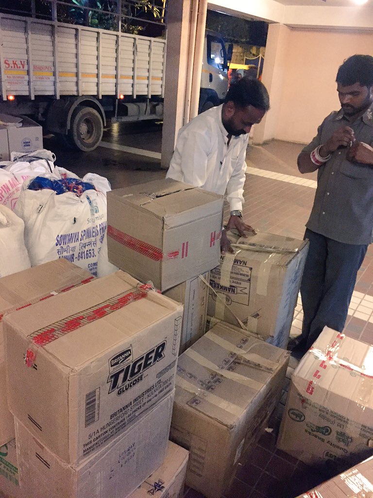 divyaspandana's tweet photo. To my chennai friends with ❤️from Bengaluru!Supplies coming to you sooooon!Hopefully Amma stickers wont delay us ;) https://t.co/EESMUTyZ82