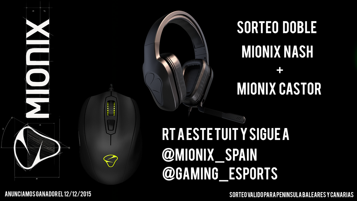 Gaming_eSports's tweet photo. [#ComboSorteo] Sigue a @Gaming_eSports @MIONIX_Spain , y haz RT a este tuit para ganar Mionix Castor y Mionix Nash https://t.co/5qU2FneBnG