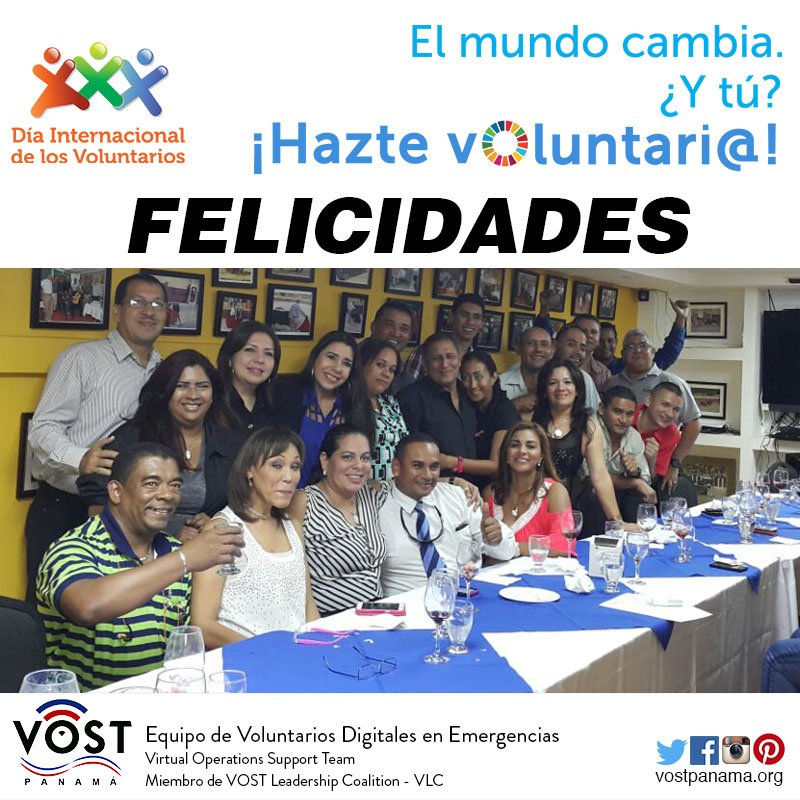VOST1's tweet photo. RT @VOSTpanama: Feliz día internacional del #voluntario a nuestro equipo #vost #DIV2015 https://t.co/GKGkKOs7FE
