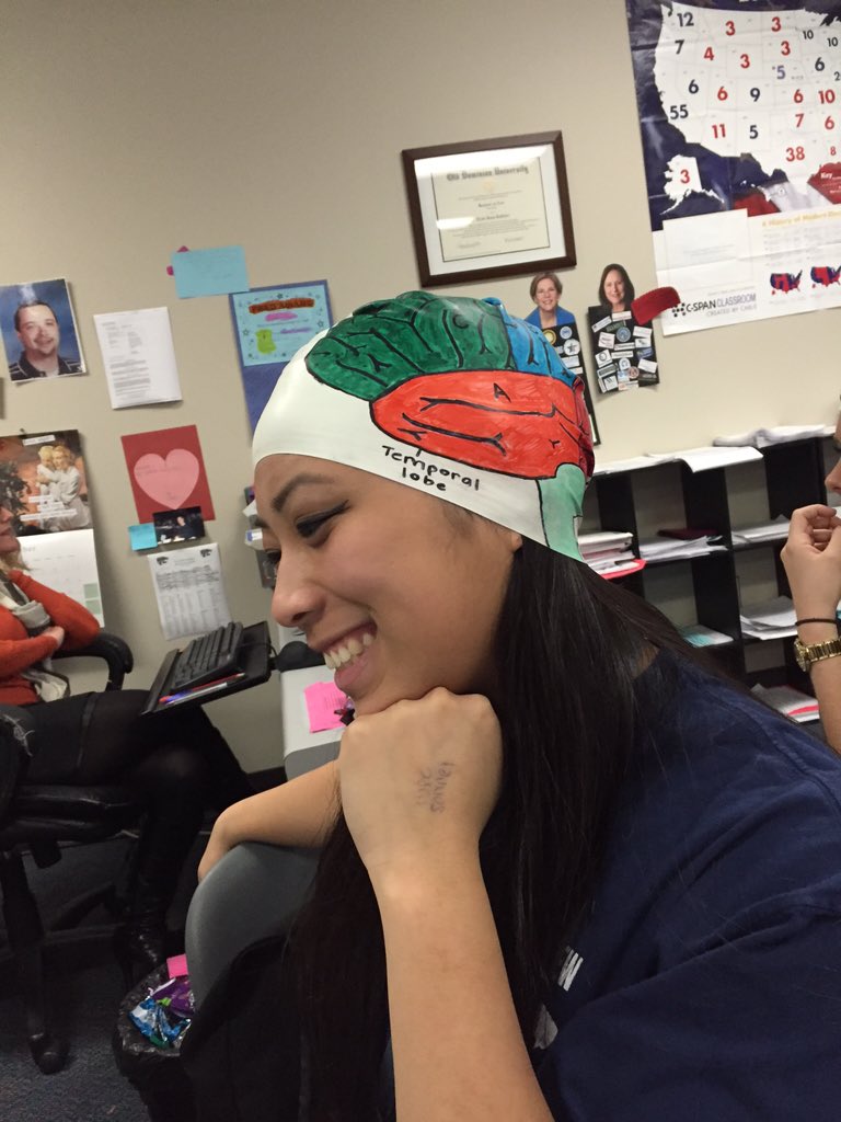 PresidentKacie's tweet photo. The temporal lobe is connected to the ears AKA Kacie hears ur problems &amp; she'll work hard to fix them! #leclairemock https://t.co/cS1bpTUa6t
