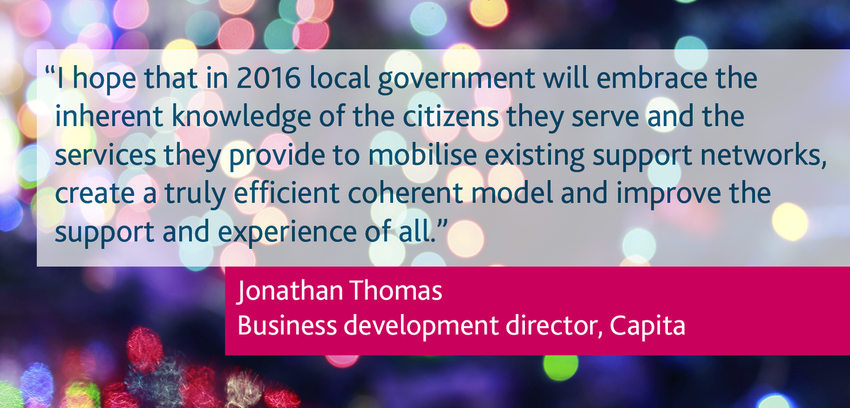 LocalGovMatters's tweet photo. Day 5 of 24: Jonathan Thomas at Capita highlights his hopes for Local Government in 2016 #CapitaCountdown #localgov https://t.co/266x6OkCtw