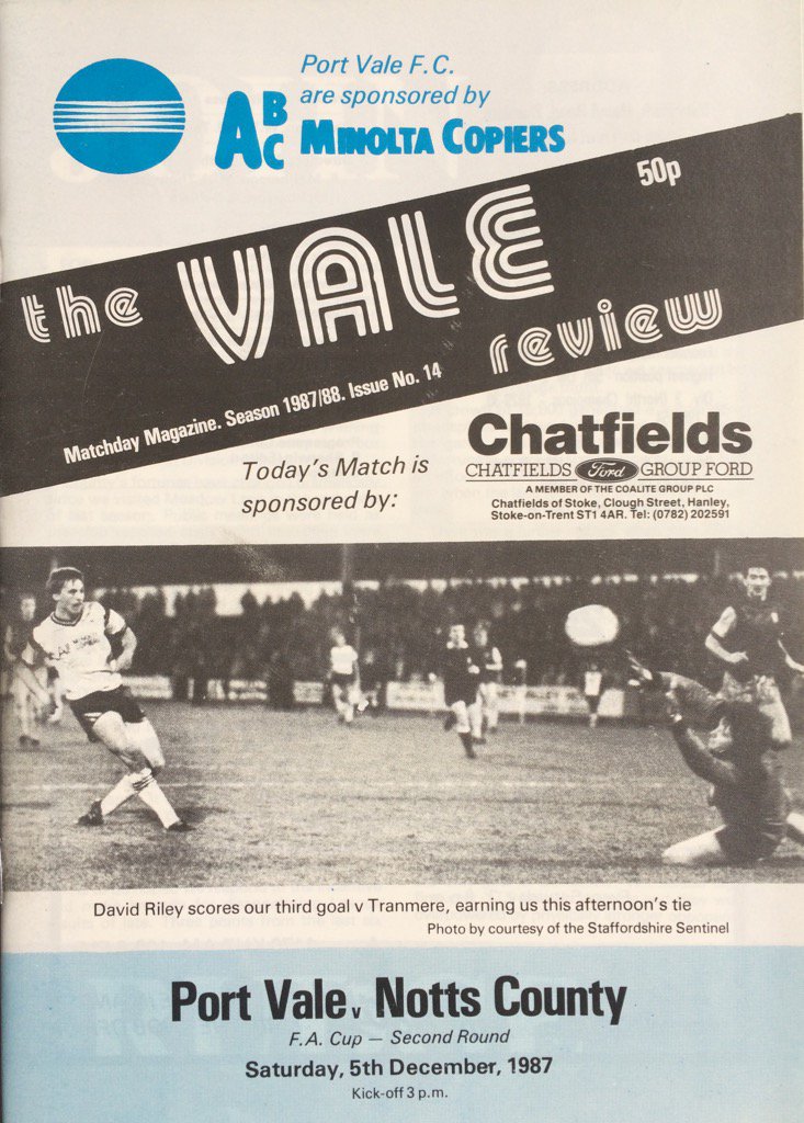 pvfcprogs's tweet photo. #OnThisDay 5/12/87 goals from Darren Beckford &amp; @gsml_info Phil Sproson see #portvale beat #NottsCounty 2-0 #FACup 2 https://t.co/3B2jNlKOgB