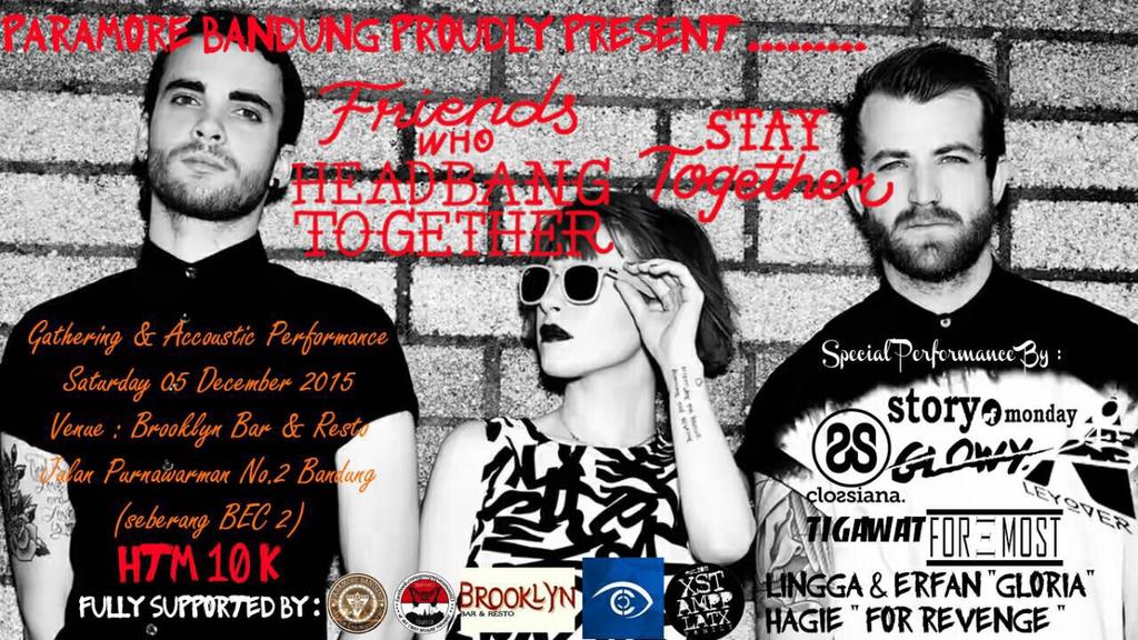 Tonite! 7pm @gloriaofficialbdg feat @Agieslash <a href="/FORREVENGE/">for Revenge</a> at Brooklyn Bar. Come n join us 🏃💨 cc <a href="/paramoreBDG/">PARAMORE BANDUNG</a>