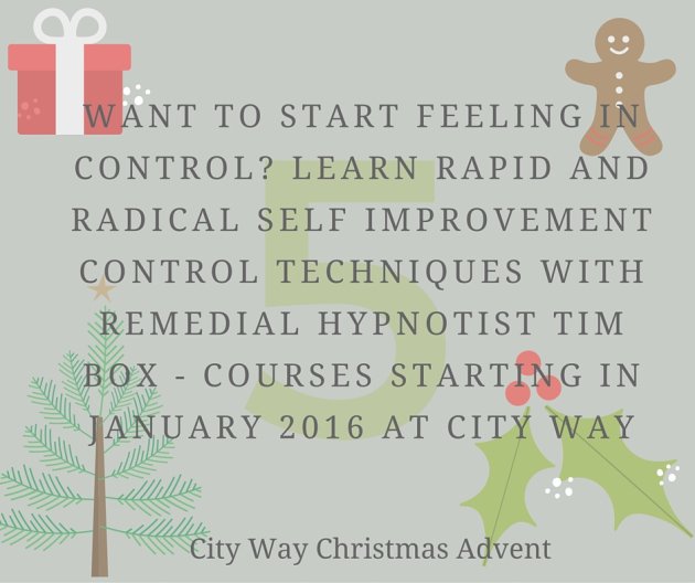 CityWayOst's tweet photo. Door 5 of the @CityWayOst #ChristmasAdvent #ControlManagement with @TimBoxHypnotist https://t.co/EeXeDLjXbW
