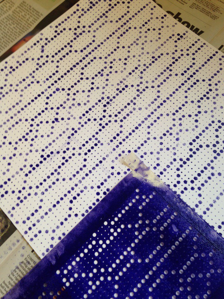 ThsMakes's tweet photo. Sponge printing with my #CodeKnit #Love pattern to make my biz cards - love the effect! #printing #coding https://t.co/pVVdB4MRxX