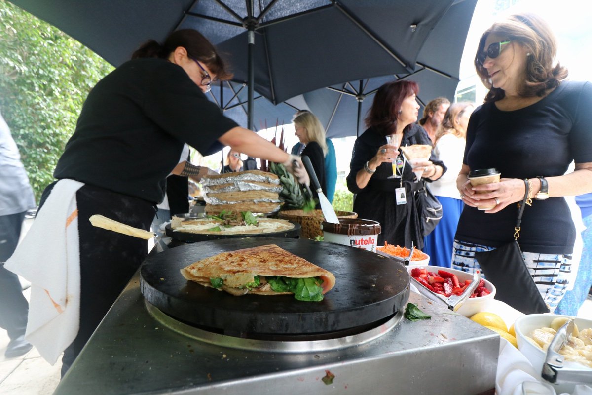 sagamorehotel's tweet photo. The #SagamoreBrunch #SagamoreBaselBrunch has begun.  It is 8:30am and the line for all 3 crepe stations are packed https://t.co/tX6MSZ90o7