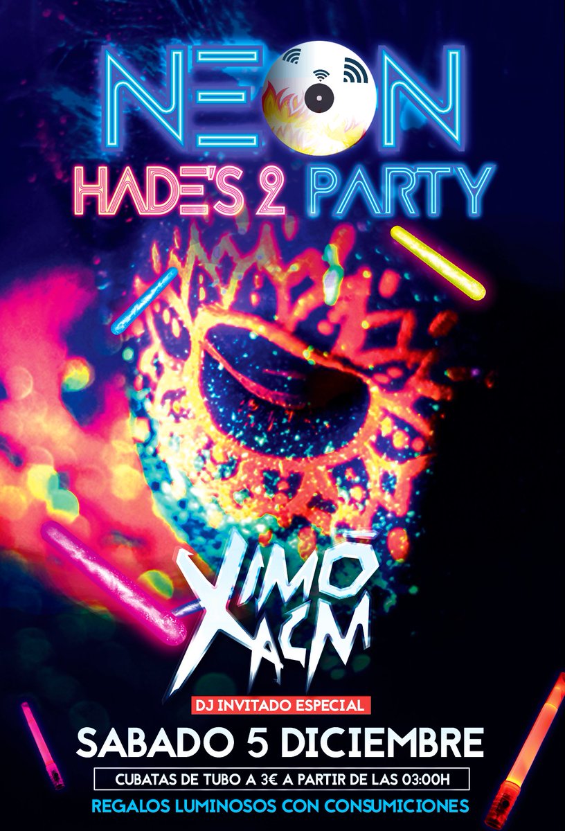 Hades_2's tweet photo. Y hoy toca ponerle luz y color a la noche! #NeonParty @Ximoxacm https://t.co/UHDusu2aU5