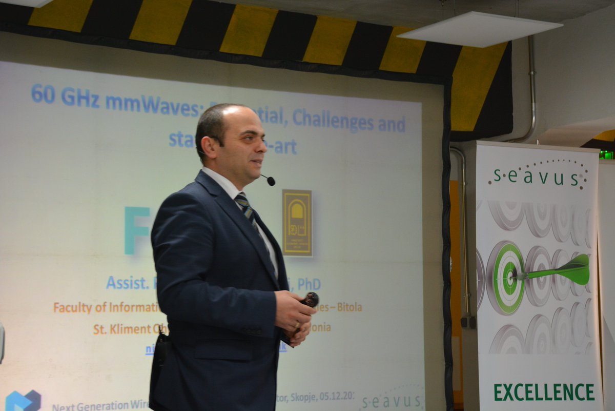 Right now, Dr. Nikola Rendevski from #FIKT taks about Potentials, Challenges and State of the Art of 60 GHz mmWaves