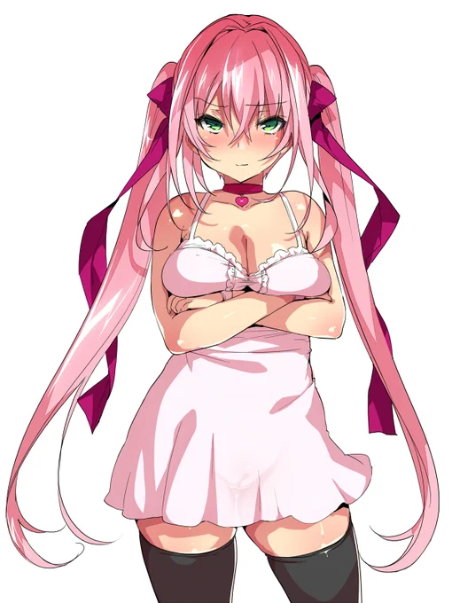 以前描いた絵を再投稿 ピンクツインテちゃん(R18) 