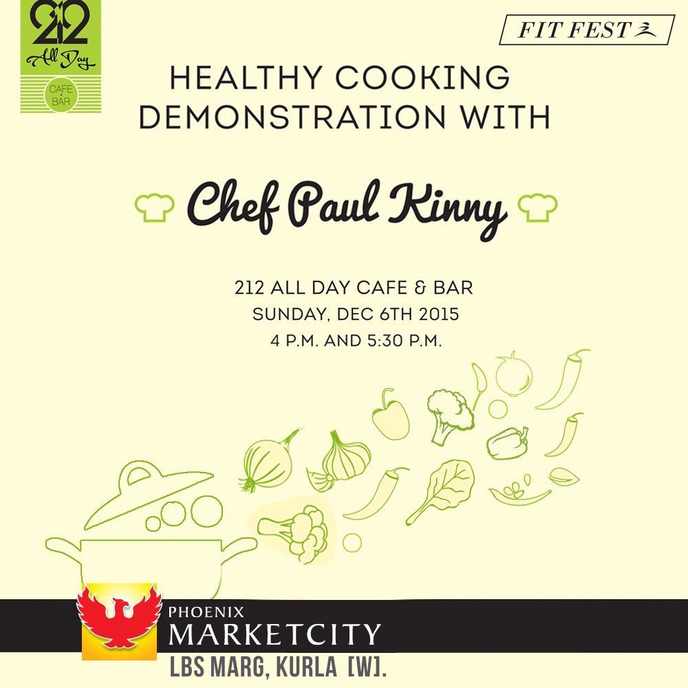 MarketcityKurla's tweet photo. Find quick & healthy cooking demonstration to lead a healthy lifestyle by Chef Paul Kinny! #FitFest2015 https://t.co/6E308zhun8