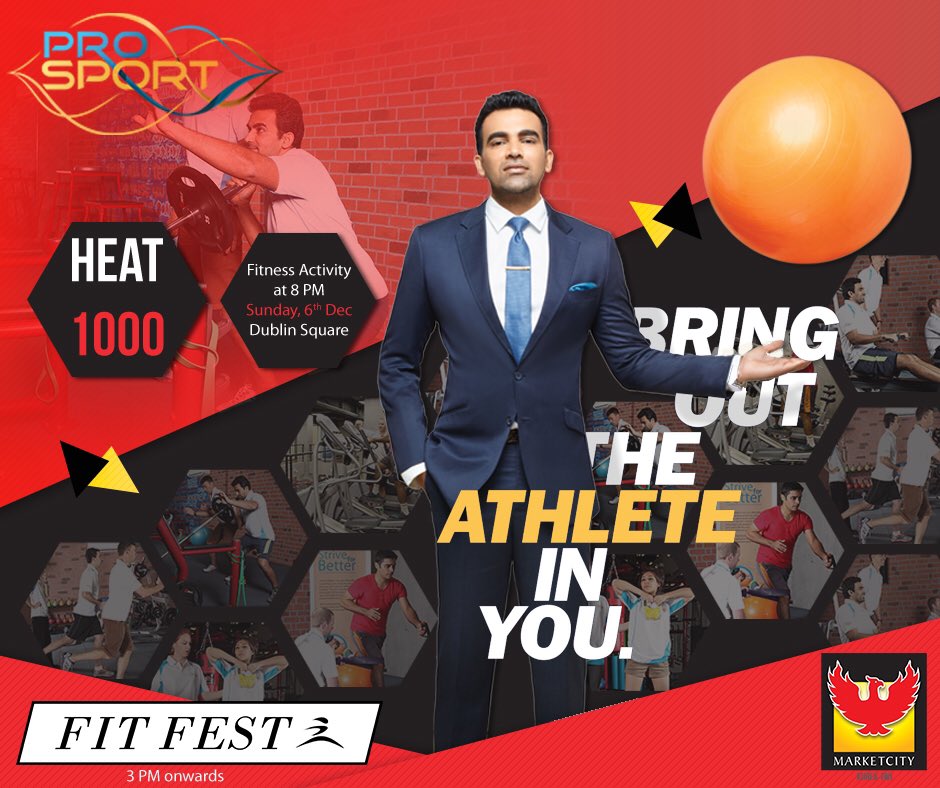 shamitasingha's tweet photo. spend your Sunday tomorrow with @prosport_fit and @ImZaheer at @MarketcityKurla Health market and fashion show too! https://t.co/od5HkqL3tC