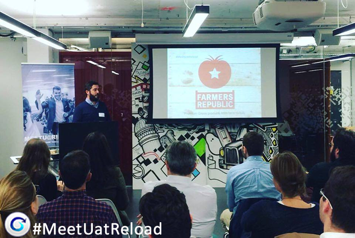 ReloadGreece's tweet photo. Dimitris Koutsolioutsos(@koutsolioutsos), founder of @FarmersRepublic now on stage! #meetUatReload #entrepreneurship https://t.co/246disBtX2