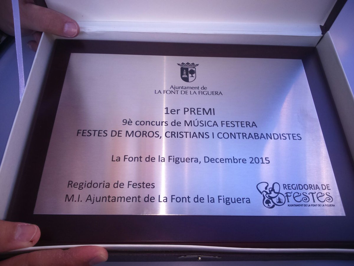 ¡¡Primer premio en el 9° Concurso de Música Festera de La Font de la Figuera!!