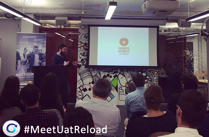 ReloadGreece's tweet photo. Dimitris Koutsolioutsos from @FarmersRepublik:'Create something that u can give back to the society' #MeetUatReload https://t.co/SGiDwkV27C