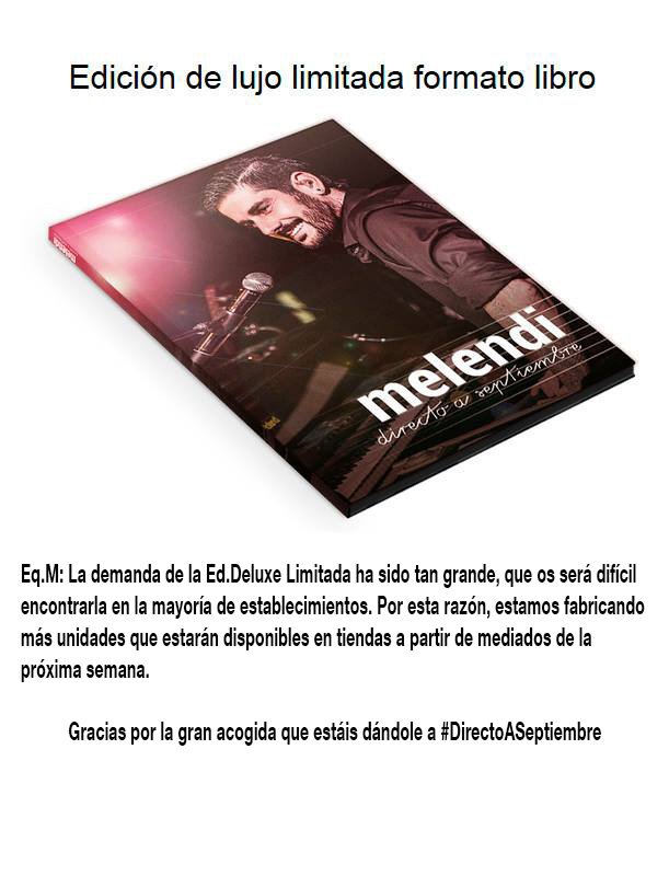 MelendiOficial's tweet photo. Eq.M: Gracias por la gran acogida que estáis dándole a #DirectoASeptiembre https://t.co/0LimwS0YW5