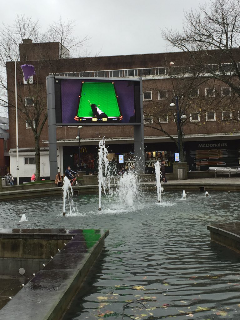 charliemuss's tweet image. Oooo you can watch the snooker on the big screen in town #tveverywhere #anyneed #oddpublicrealm