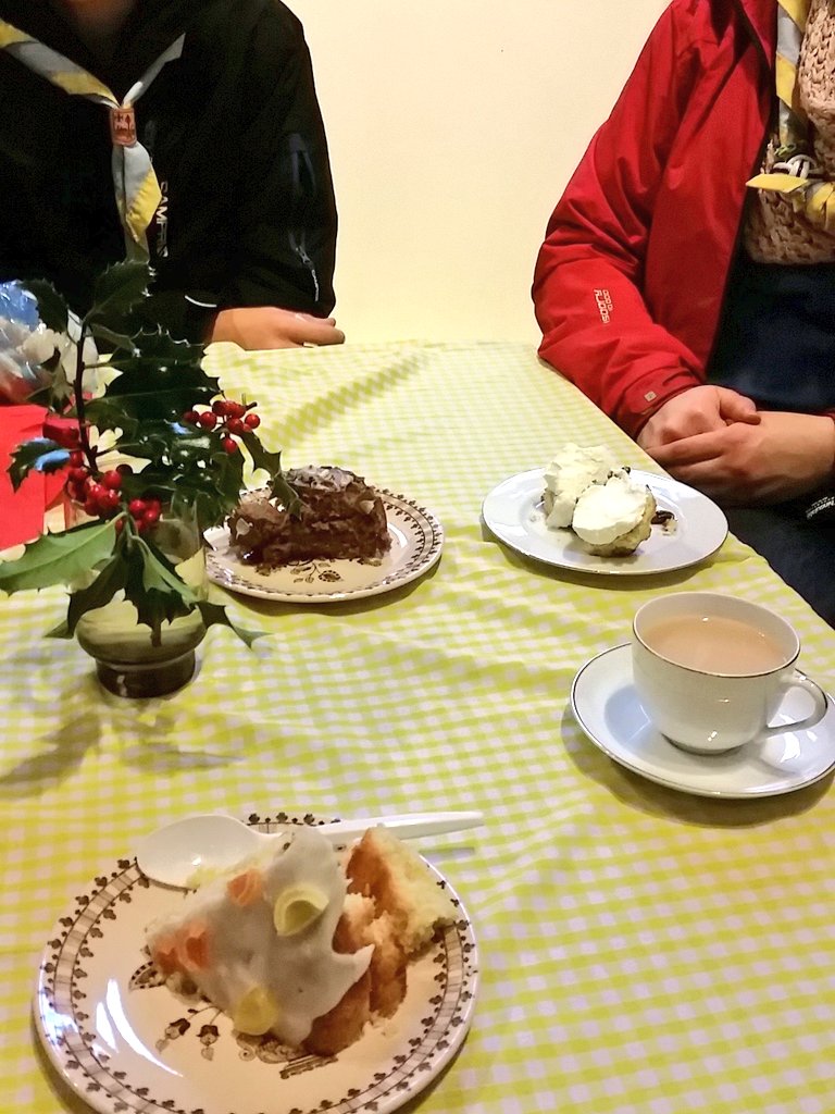 30thCrosby's tweet photo. At the Llansannan Christmas Fayre, having tea &amp; cake with the locals. Flying the flag for @CrosbyScouts https://t.co/01XdZnW5CV