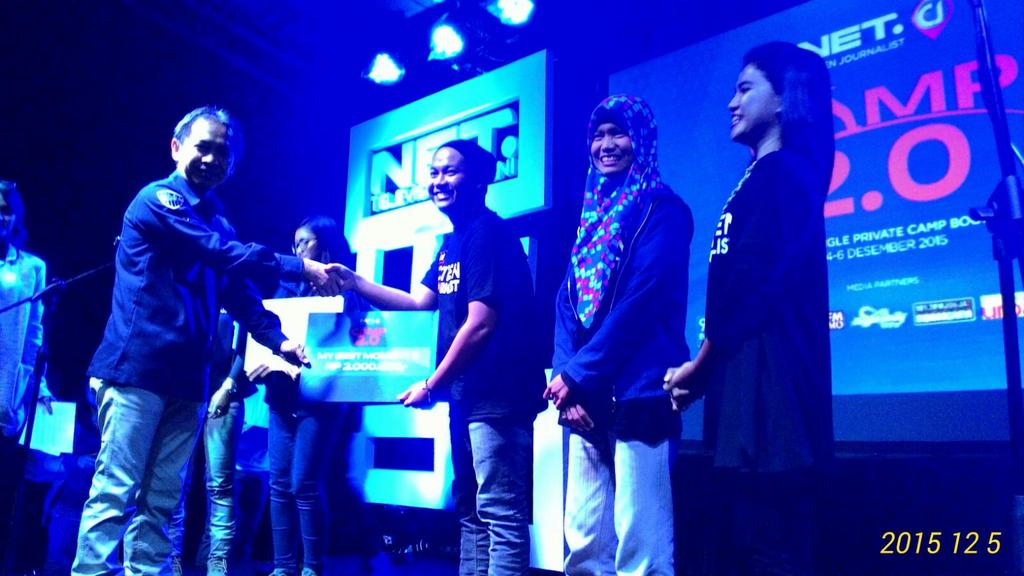 LagiliburCom's tweet image. Alhamdulillah, dpt juara 3 video best moment! 😆😂 Terimakasih mas @NET_CJ @netmediatama @thomasherda  #NETCJCAMP