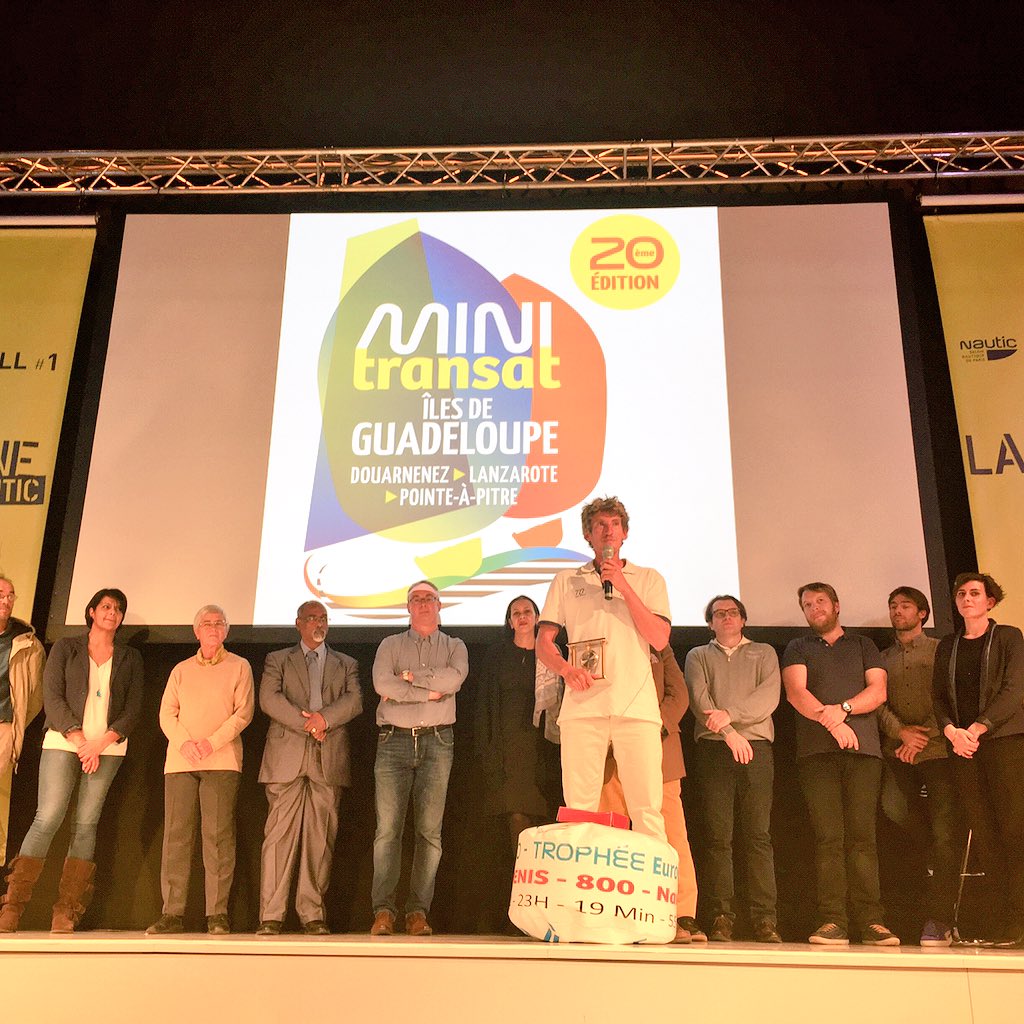 MiniTransat2015's tweet image. Bravo @FDenisSkipper , vainqueur du classement @Eurovia_Group @Cegelec29 (prototype) #victoire #MiniTransat2015