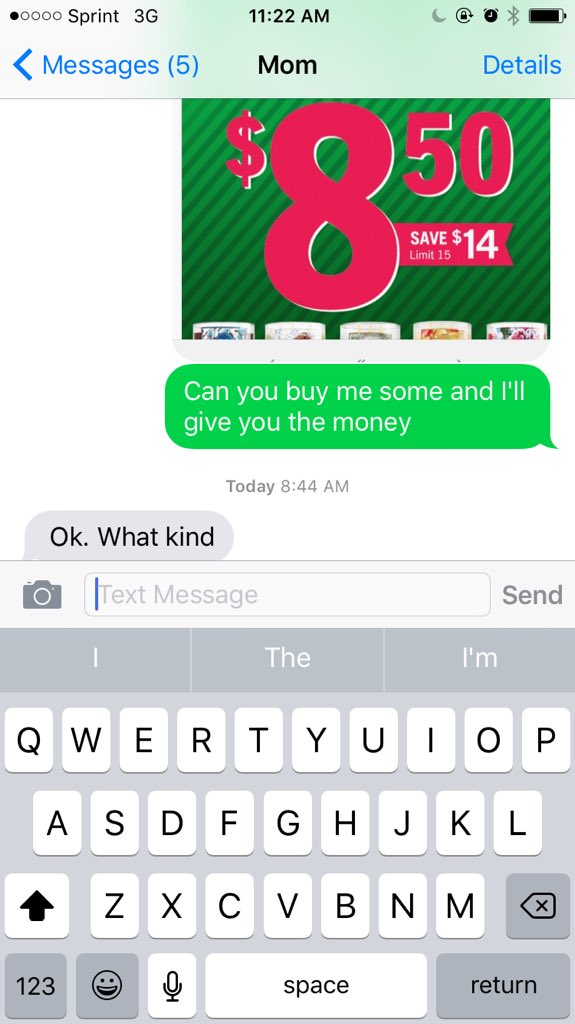 xosarafina's tweet image. My mom is coming in so clutch rn. #brokekidproblems