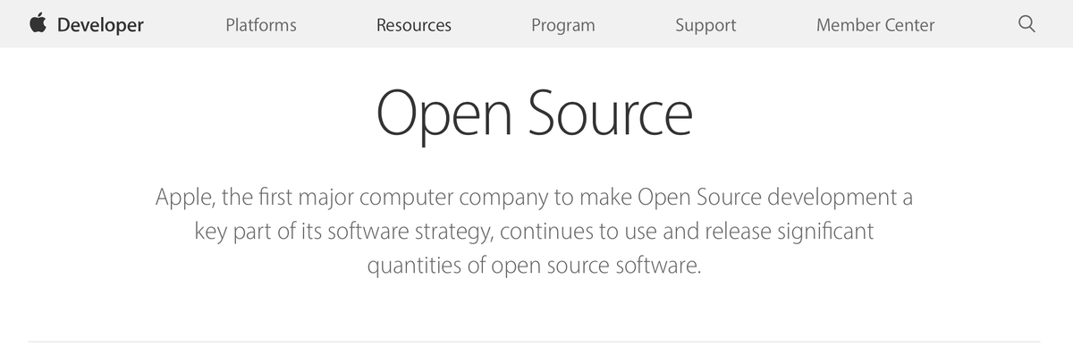 can you literally die from laughing 

developer.apple.com/opensource/