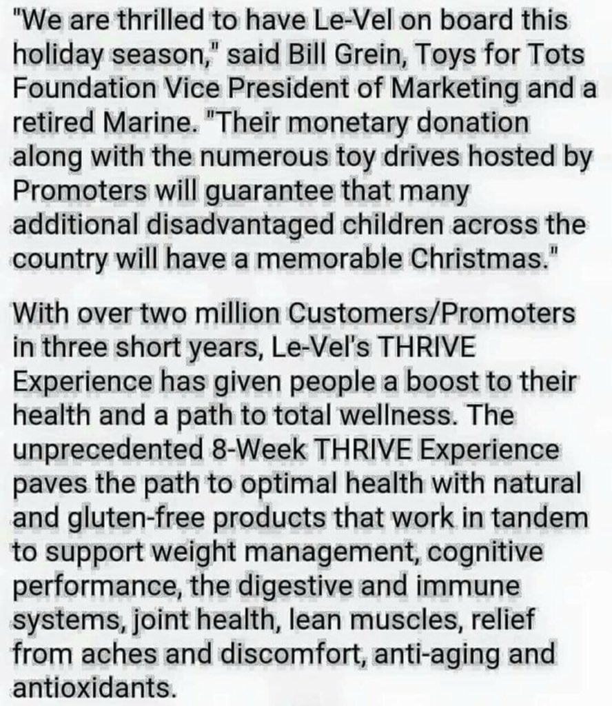 thriversrock's tweet photo. Just a little part of an article reported by ABC News!
#Thrive4Tots #payitforward #UsMarineCorpReserves #Toys4Tots https://t.co/Eixuakd66u
