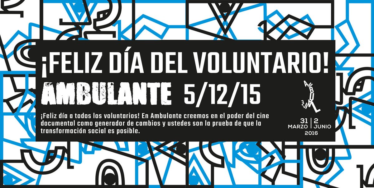 AmbulanteCuerna's tweet photo. ¡Feliz #DíaDelVoluntario! Ustedes son el corazón de Ambulante. ¡Aplausos! https://t.co/iL79WQXOXK
