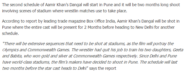 SD1928's tweet photo. 2nd schedule of #Dangal  in Pune is 2 months long 
@aamir_khan https://t.co/UFTd96MI9d