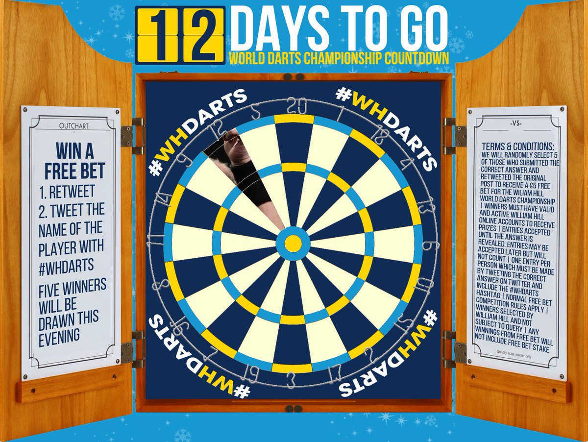 Countdown to the #WHDarts with our Name the Player free bet competition. Retweet &amp; name the player using #WHDarts