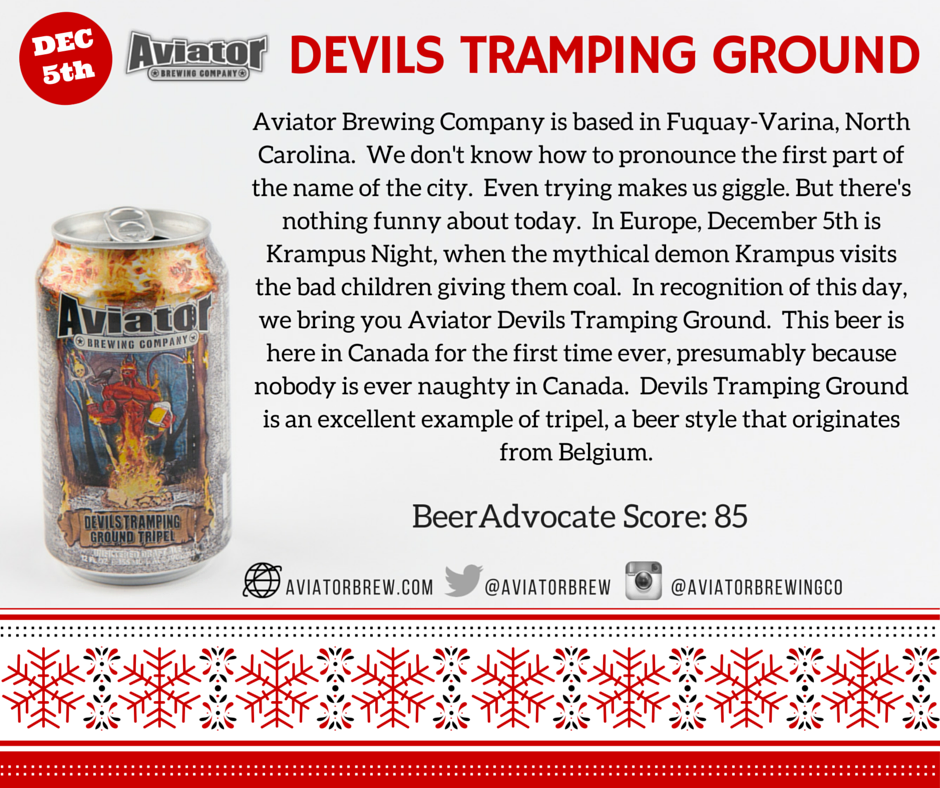 CraftBeerAdvent's tweet photo. The fifth #craftbeer is here! Devils Tramping Ground from @aviatorbrew is #beer5 of the #CraftBeerAdventCalendar https://t.co/jA0ZbWf71t