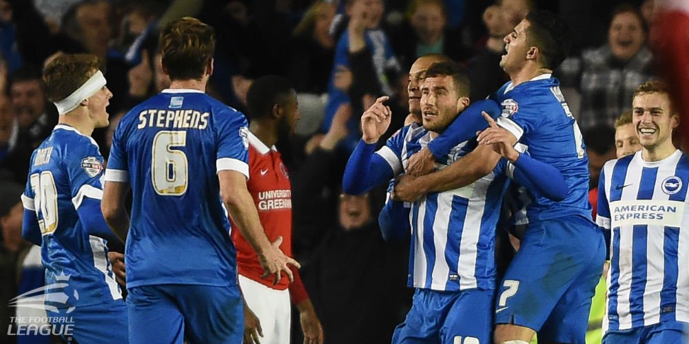 EFL's tweet photo. RESULT OF THE DAY - @OfficialBHAFC:

Recover to win from 2-0 down ✔️
20 games unbeaten ✔
Top of the @SkyBetChamp ✔️ https://t.co/0XYp3FLMQ7
