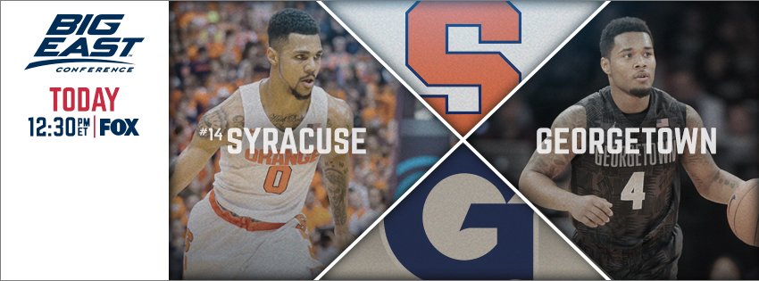 FOXSports's tweet image. RIVALRY RENEWED! #14 @Cuse_MBB vs @GeorgetownHoops NOW on @FOXTV &amp;amp; #FOXSportsGO!

This will be fun! LET'S GO!