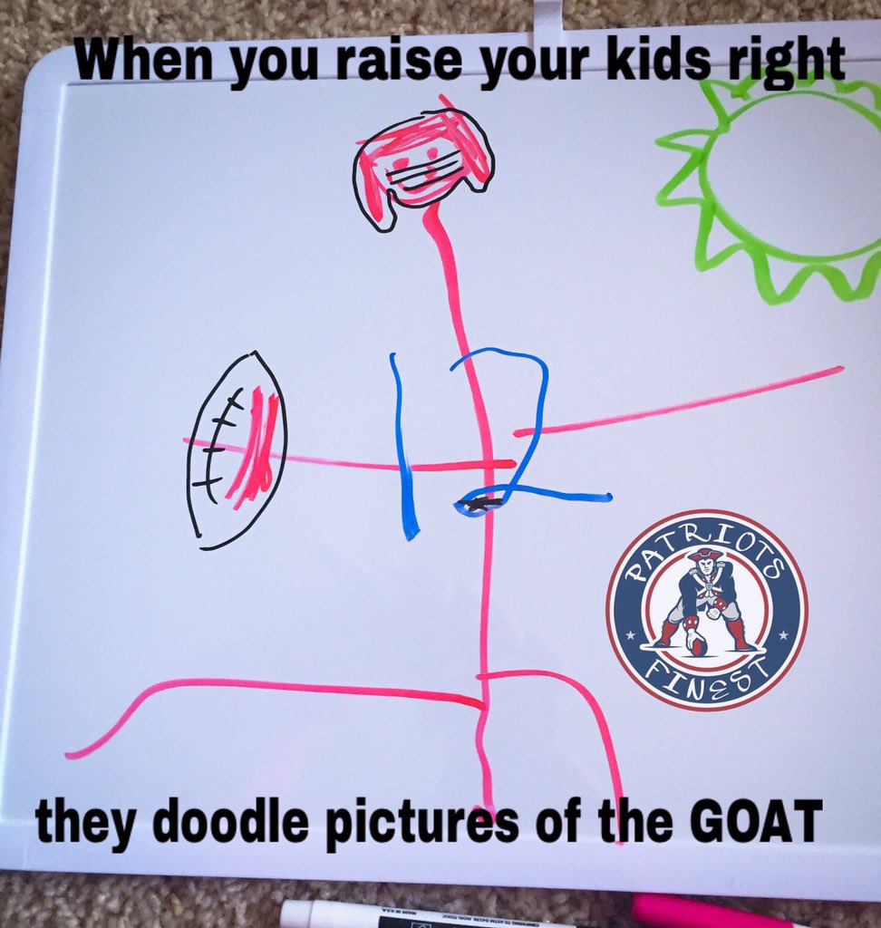 PatriotsFinest's tweet photo. My daughters version of her favorite player on her favorite team❤️💙 @Patriots #TomBrady #GOAT #TB12 #Patriots https://t.co/6W70MbU7JG