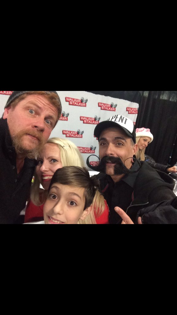 DarrinDiablo's tweet photo. Epic day #wscnewyorknewjersey with the Mustache men of #TheWalkingDead @LewTempleActor @Cudlitz https://t.co/nMaRGy6K5w