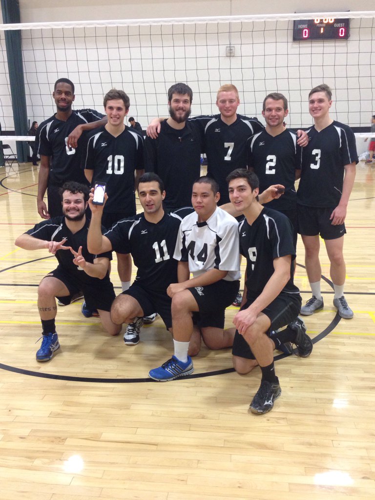 RITMensVball's tweet photo. RIT wins at home! Great playing to everyone today. This marks the 4th tournament in a row we’ve won https://t.co/ubgPj9MQPt