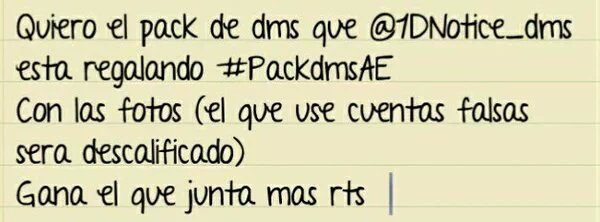 gresiaws's tweet photo. Quiero el pack de DMs que @1DNotice_dms está regalando #PackdmsAE

POR FAVOR RT, QUIERO GANARLOS 😭😭😍❤ https://t.co/zt7GtvrJse