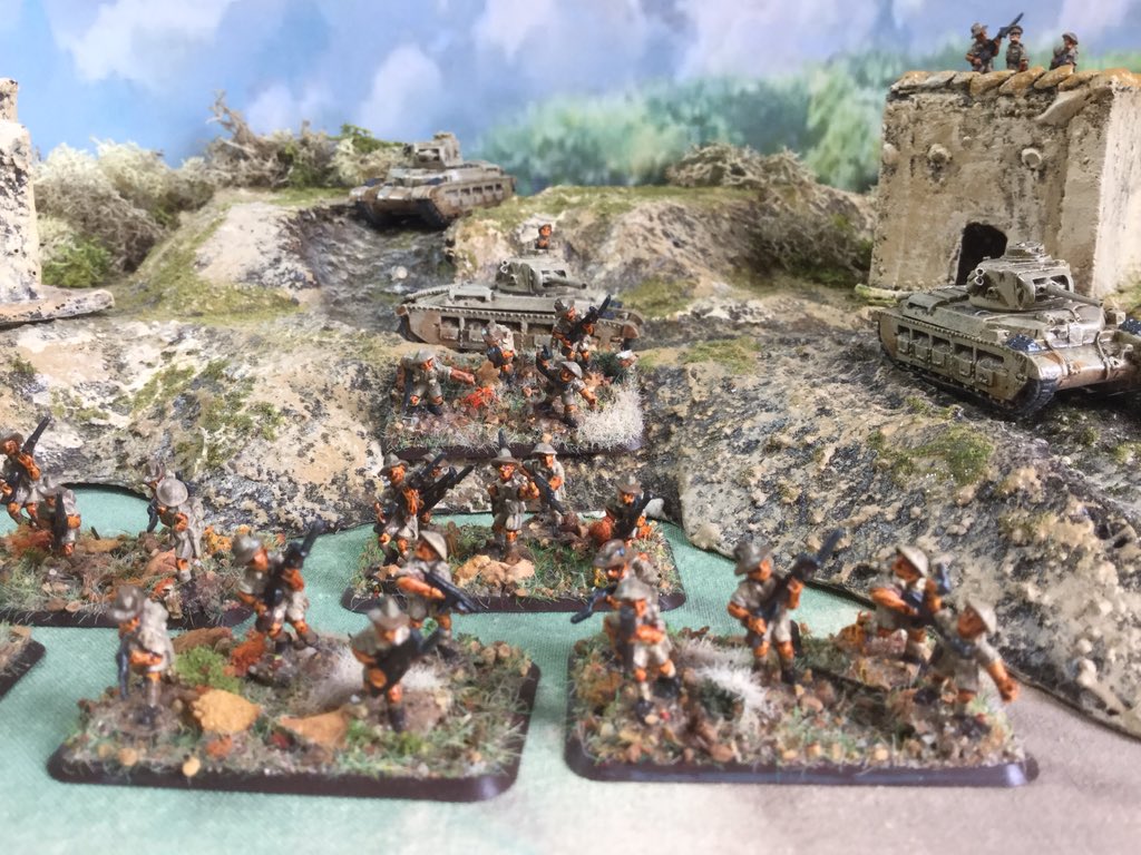 Oldwargamer's tweet photo. #AussieAussieAussie #DesertWar #WWII #ElAlamein #9thDivision  #FlamesofWar #15mm #Warmongers #Matilda #Tanks #war https://t.co/vsd8XpGmbv