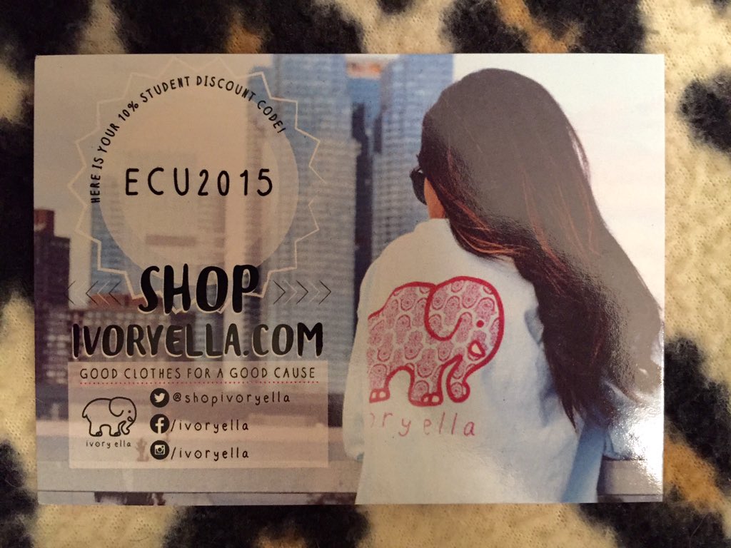 IvoryEllaECU's tweet photo. Go check out all the new items at https://t.co/WszgNBf0oW! Here's a discount for you 🐘 #SaveTheElephants https://t.co/EQLTjGRez0