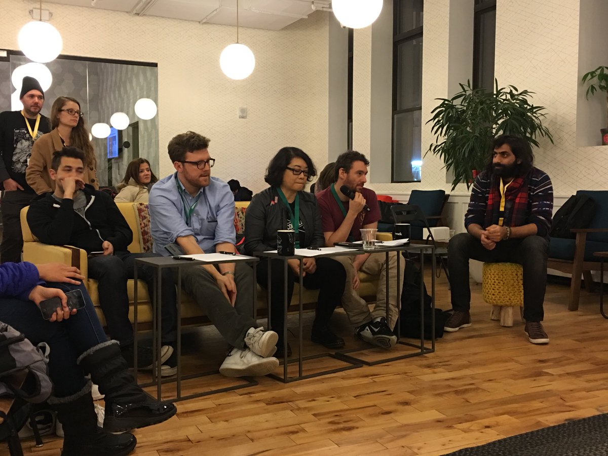 BetaNYC's tweet photo. Representatives from each #hackforheat team get judged! https://t.co/ks28gwQSlS