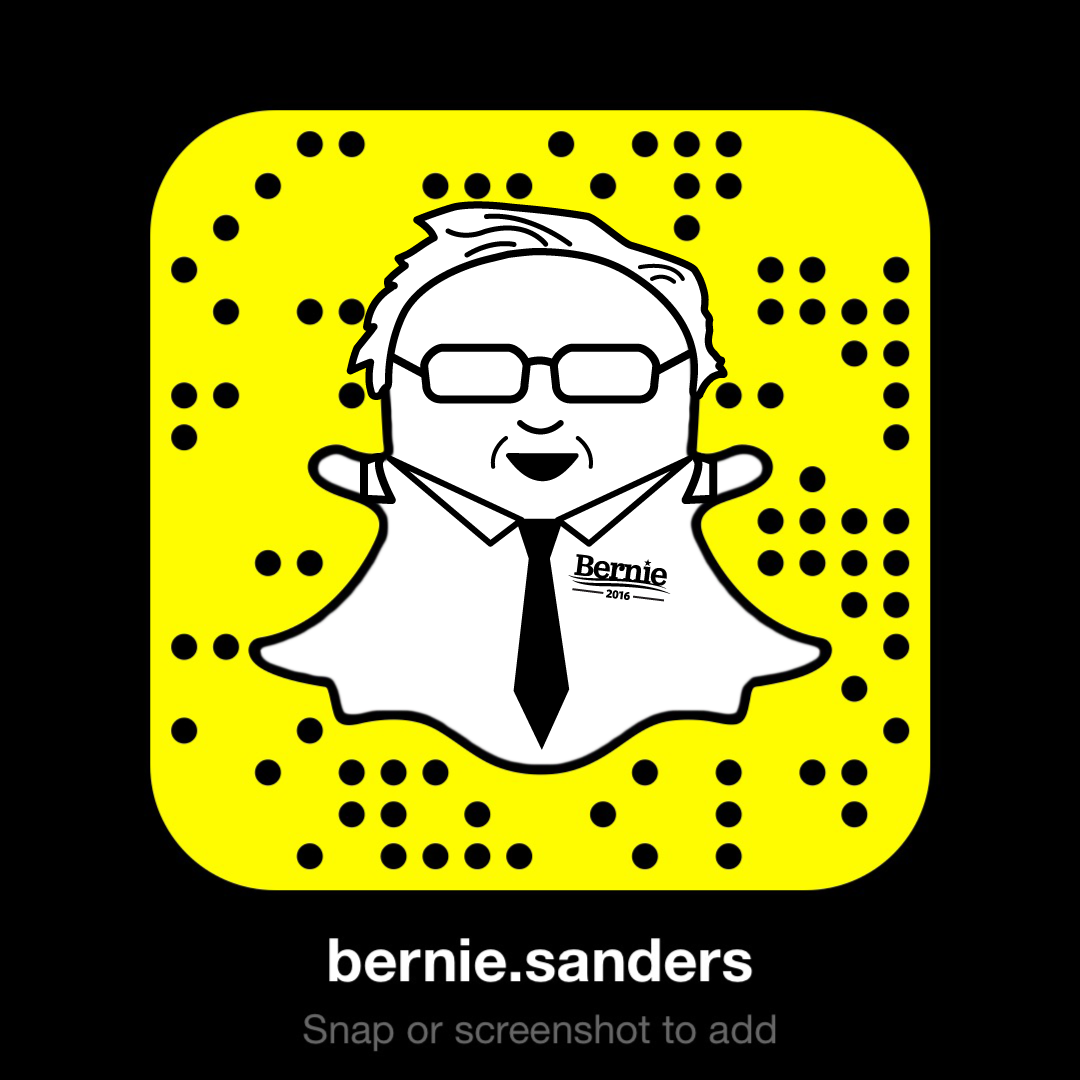 BernieSanders's tweet photo. We're excited to have launched our new @Snapchat! Follow us on the campaign trail: bernie.sanders https://t.co/XVu7YsTzD4
