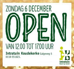 Morgen 6 december is het #koopzondag bij Intratuin Koudekerke. Je bent van harte welkom van 12.00-17.00 uur.