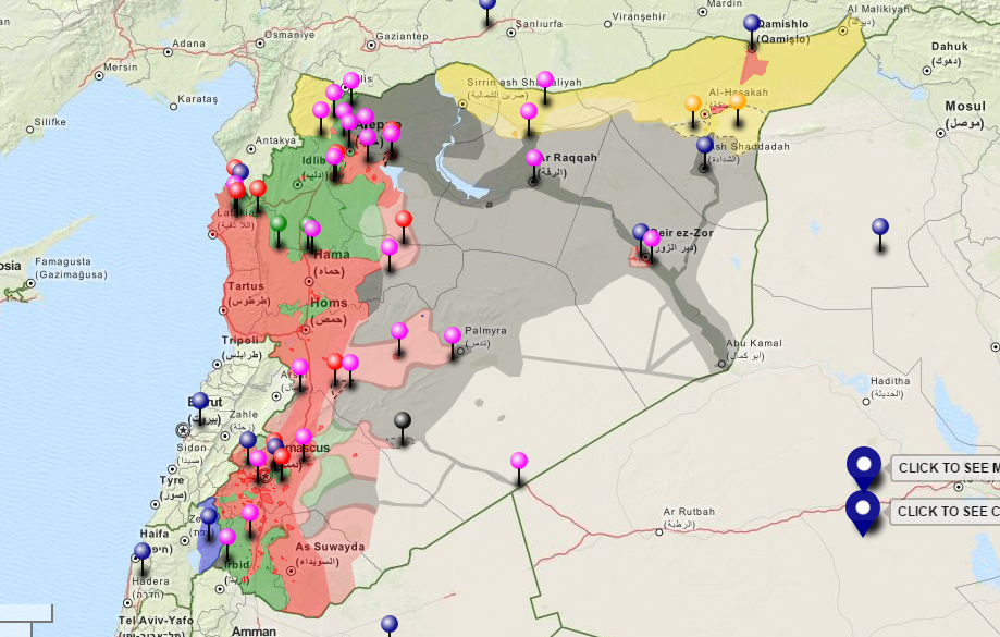 melihcilga's tweet image. Harita: Suriye savaşında son durum, hangi bölge kimin kontrolünde goo.gl/1stKeM via @deSyracuse #SyriaMap