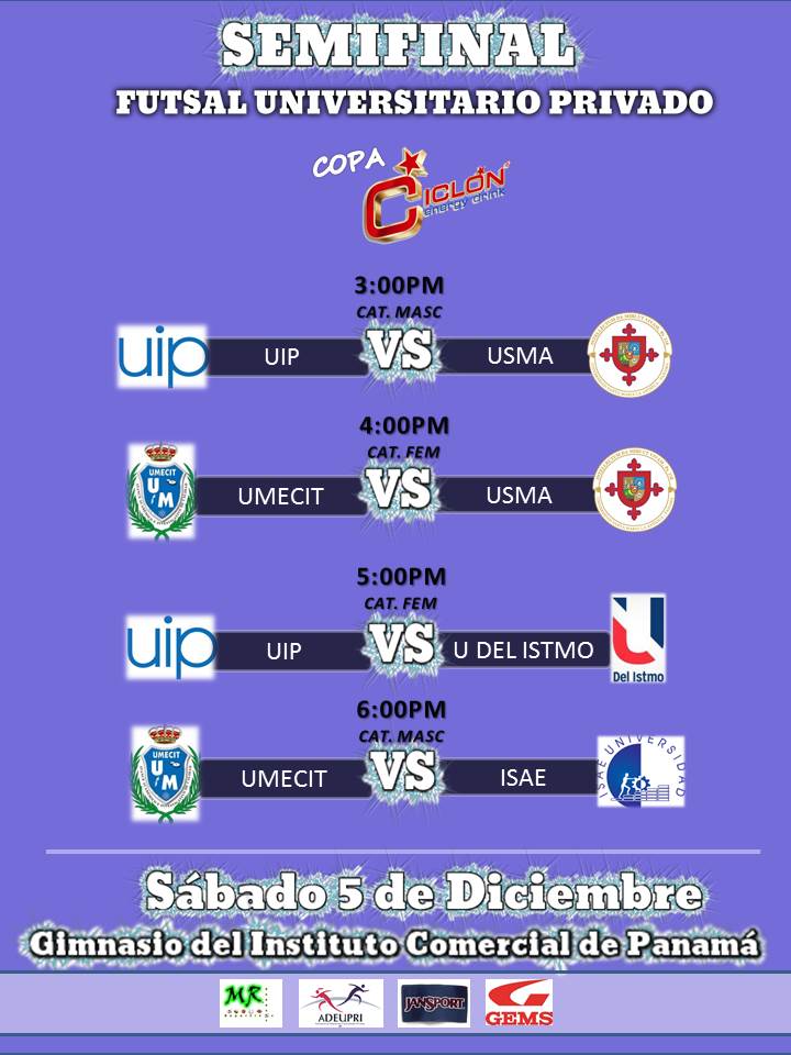 CiclonPTY's tweet photo. Estos son los partidos para la Semi-Final de la #CopaCiclón #CiclónPty #FutbolUniversitario https://t.co/MnpUjGmie9