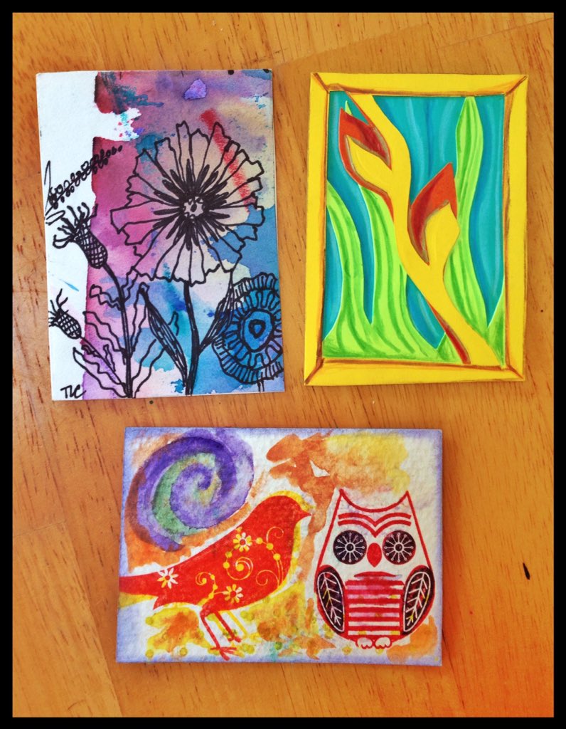 timneedles's tweet photo. My Artist Trading Cards arrived today from @MiniMatisse's #ArtistTC #K12ArtChallenge- thanks @smARTisteacher! https://t.co/itmzaGiILg