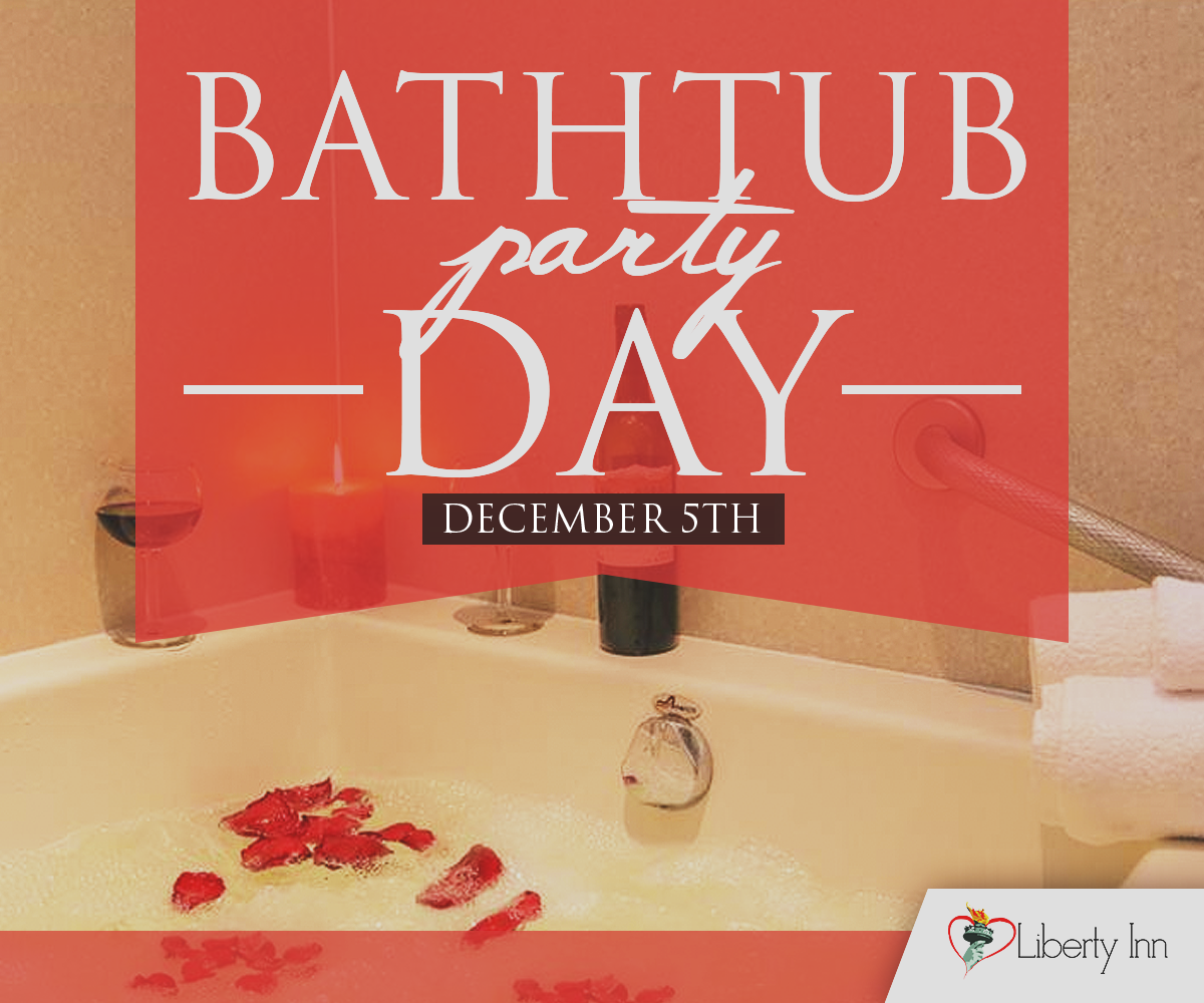 LibertyInnNY's tweet photo. Happy #BathtubPartyDay! Celebrate with your lover by getting into one of these warms baths at #LibertyInn ;) https://t.co/fRdSaeHaEw