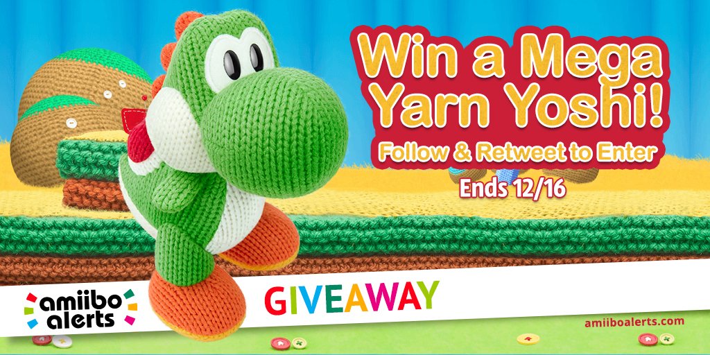 Follow + RT for your chance to add the Mega Yarn Yoshi amiibo to your collection: amiiboalerts.com/amiibo/yoshis-… Ends 12/16