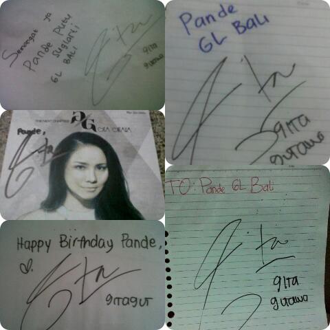 Cuma bru bisa ngumpulin TTD kk <a href="/gitagut/">Aluna Sagita Gutawa</a> dri ank GL ntah kpn bisa ktmu langsung,😭
