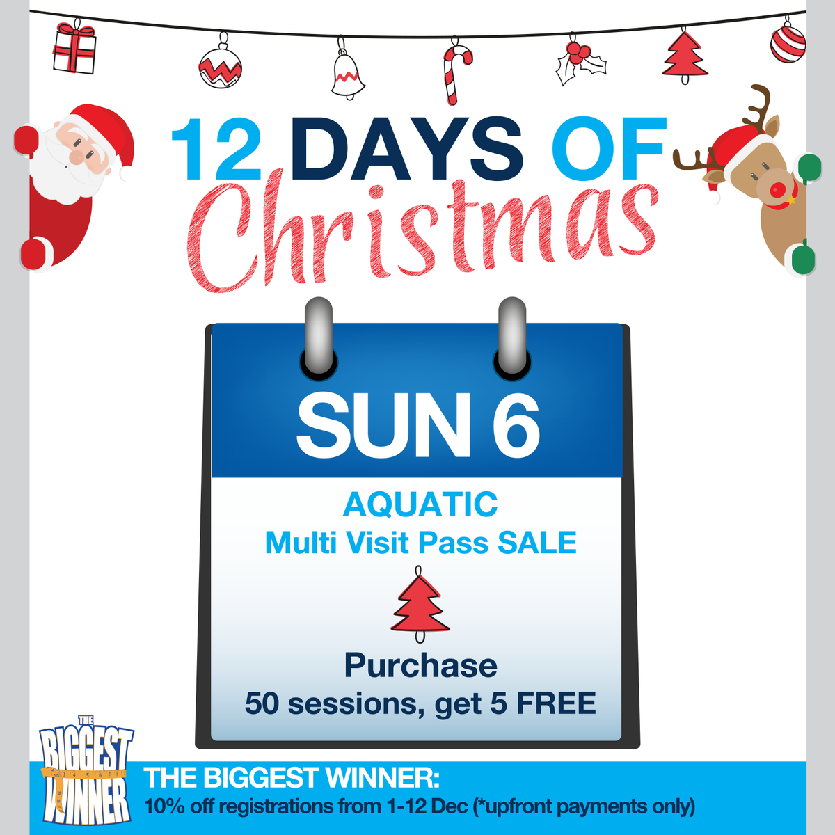 activemonash's tweet photo. π 12 DAYS OF XMAS | Sun 6 Dec: π£ Aquatic MVP SALE! Buy a 50 pack, get 5 FREE passes. π¨ #activemonash https://t.co/RWTKwVICJV