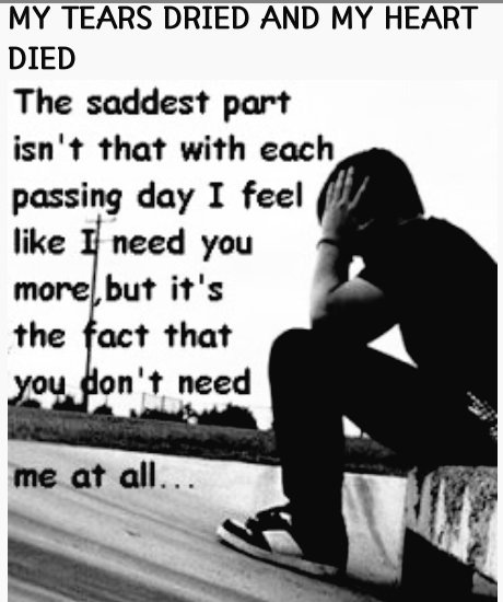 If I hit my head on a brick wall and died no one would care