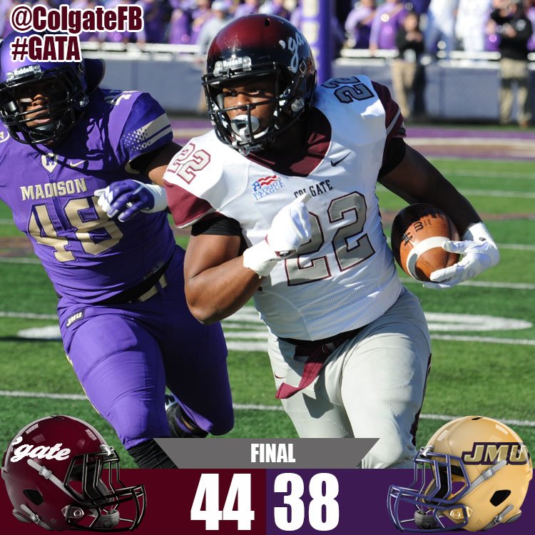 ColgateFB's tweet photo. We're moving on!!!!! #FCSPlayoffs #GATA #GoGate https://t.co/OhgOnAWY4n